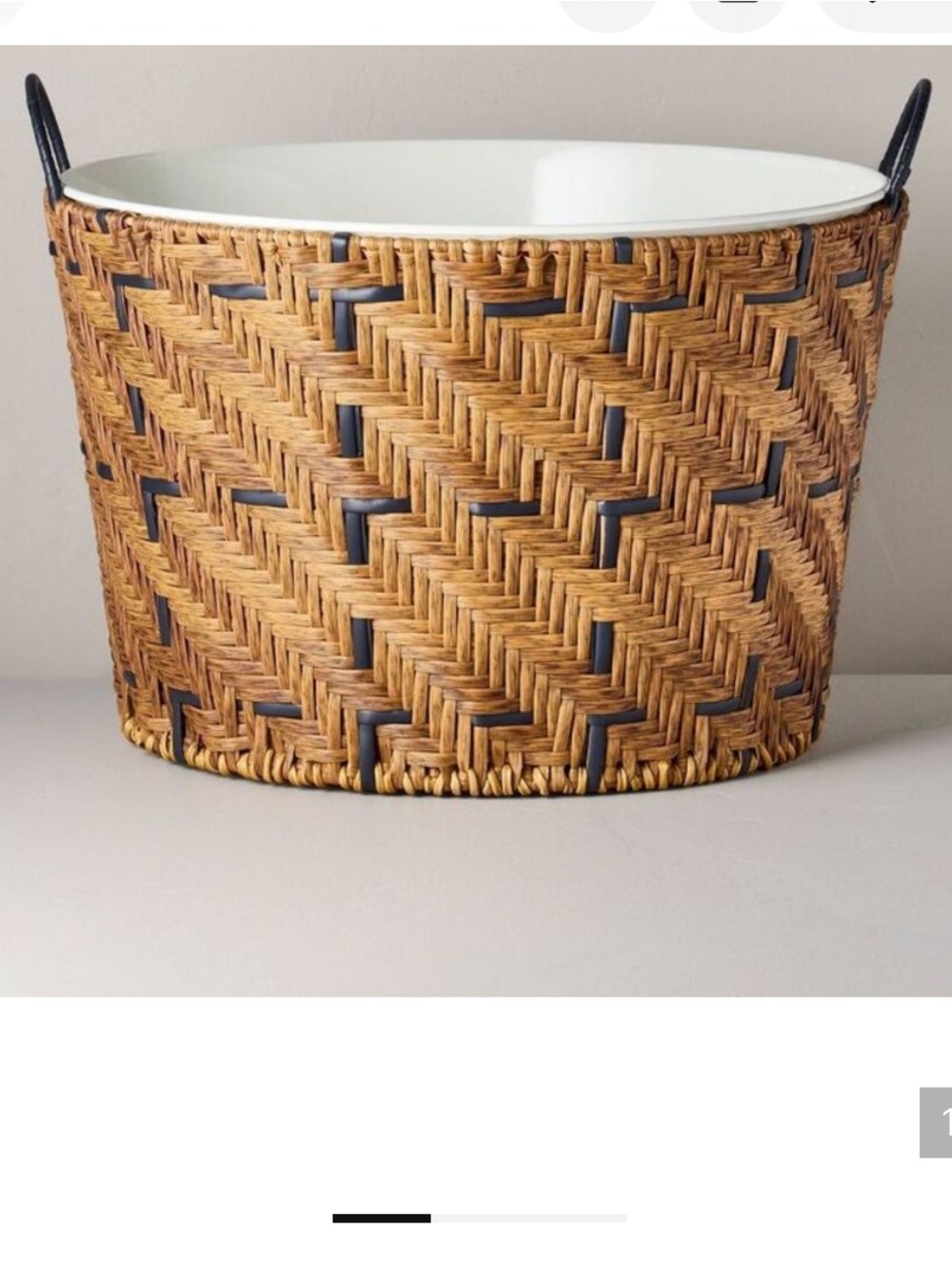 Woven Beverage Tub With Handles Natural/Black - Hearth & Hand With Magnolia